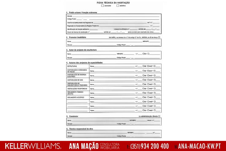 Ficha Técnica da Habitação